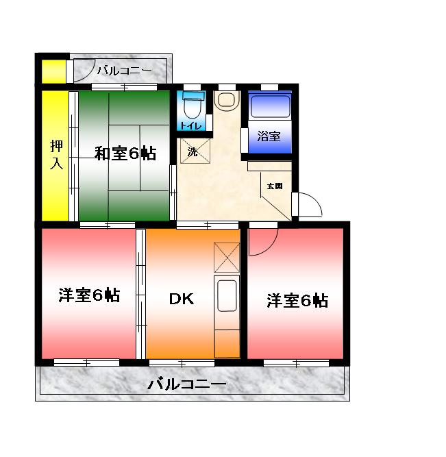 【オートバス】ハイツ広田202｜湘南台5丁目賃貸3DKマンション 画像1
