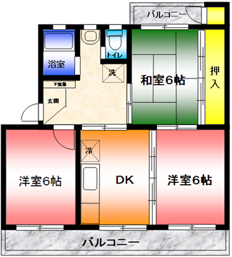 【オートバス】ハイツ広田103｜湘南台5丁目賃貸3DKマンション 画像1